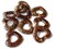 25mm x 29mm Brown Heart Bead Frames Open Heart Plastic Beads Spotted Valentines Beads
